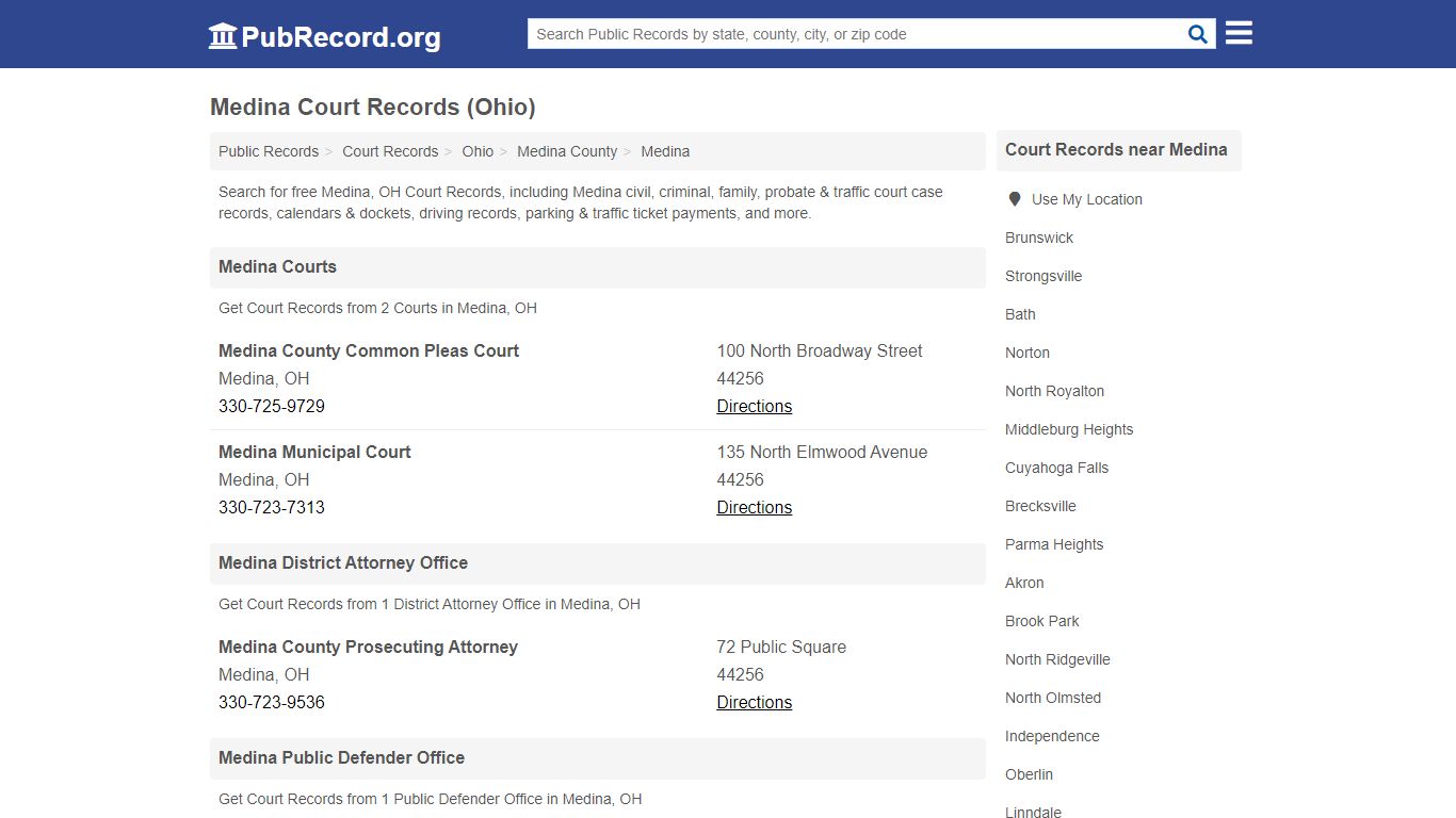 Free Medina Court Records (Ohio Court Records)