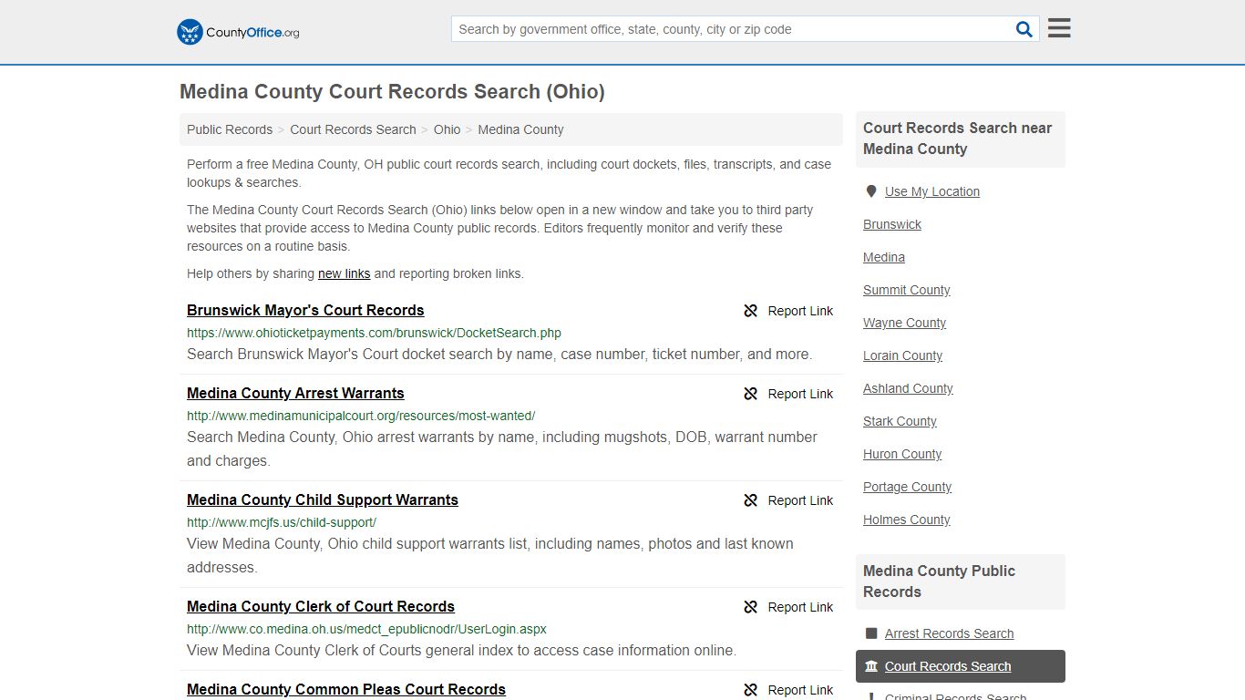 Court Records Search - Medina County, OH (Adoptions ...